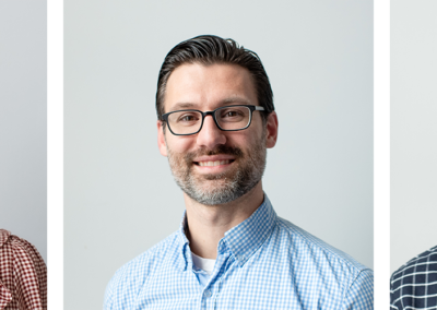Professional portraits of a woman and two men.